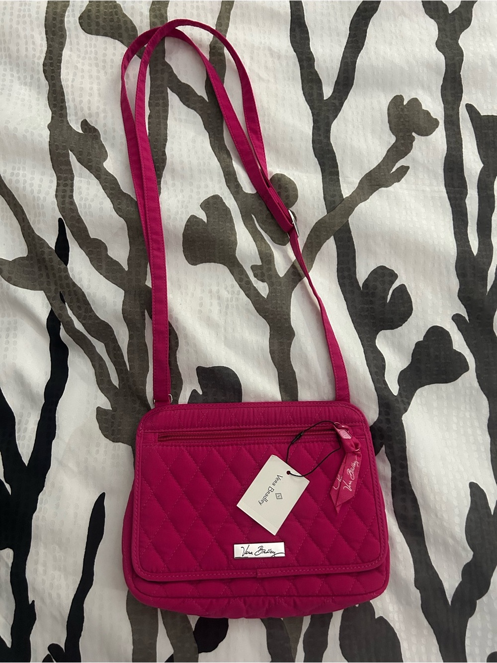 Vera Bradley Quilted Crossbody Bag in Raspberry Pink